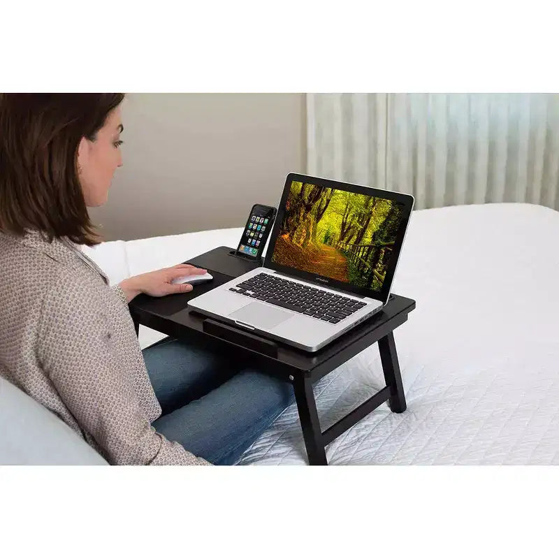 Sofia + Sam Multi-tasking Laptop Bed Tray - Left Handed - Walnut