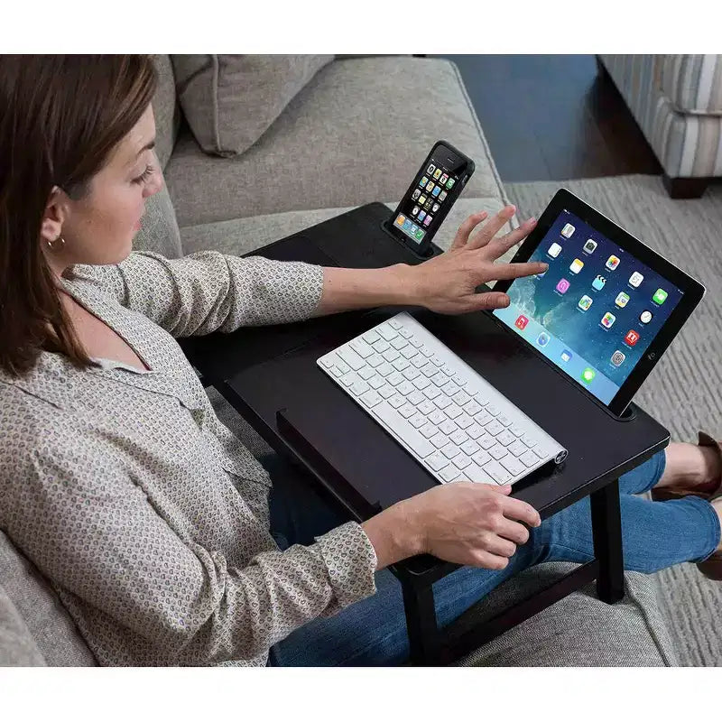 Sofia + Sam Multi-tasking Laptop Bed Tray - Left Handed - Walnut