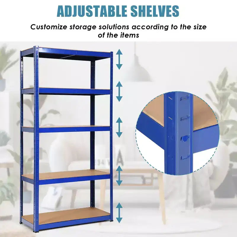 Costway 2PCS 72'' Heavy Duty Storage Shelf Steel Metal Garage Rack 5 Level Adjustable