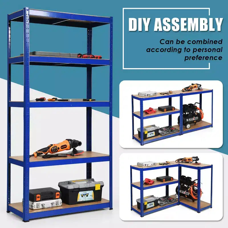 Costway 2PCS 72'' Heavy Duty Storage Shelf Steel Metal Garage Rack 5 Level Adjustable