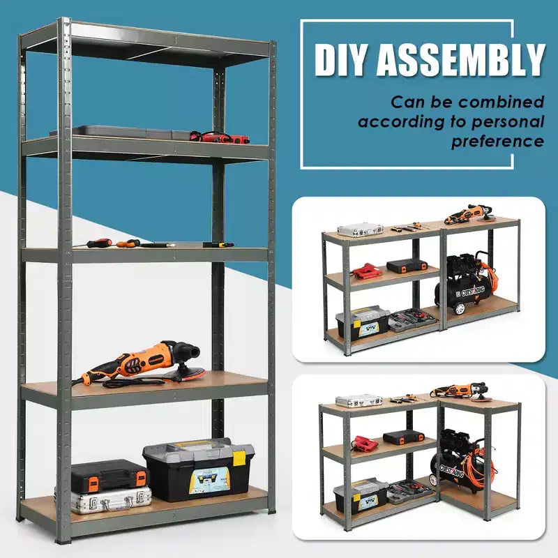 Costway 2PCS 72'' Heavy Duty Storage Shelf Steel Metal Garage Rack 5 Level Adjustable