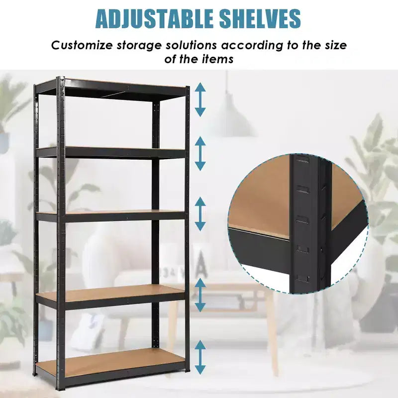 Costway 2PCS 72'' Heavy Duty Storage Shelf Steel Metal Garage Rack 5 Level Adjustable
