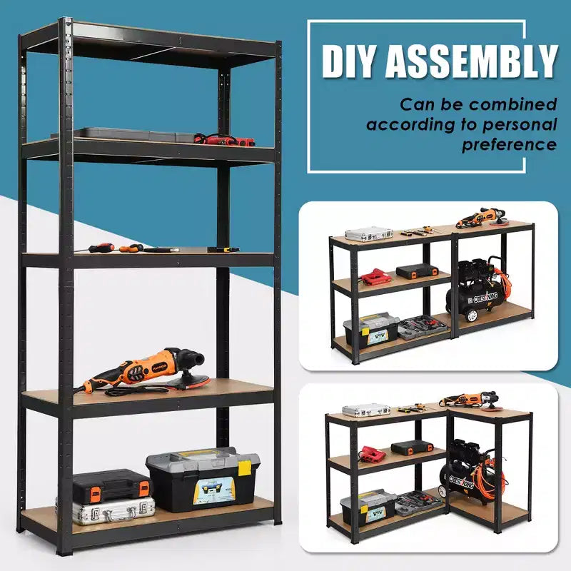 Costway 2PCS 72'' Heavy Duty Storage Shelf Steel Metal Garage Rack 5 Level Adjustable
