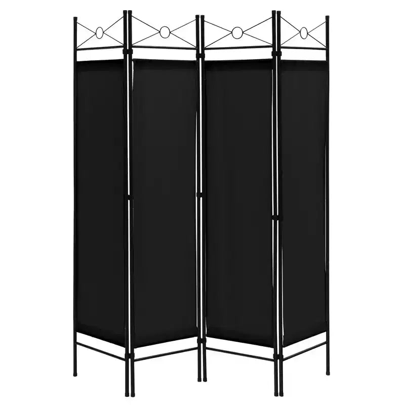 Costway 6 FT 4-Panel Folding Room Divider Freestanding Privacy Screen Steel Frame Brown\Black\White