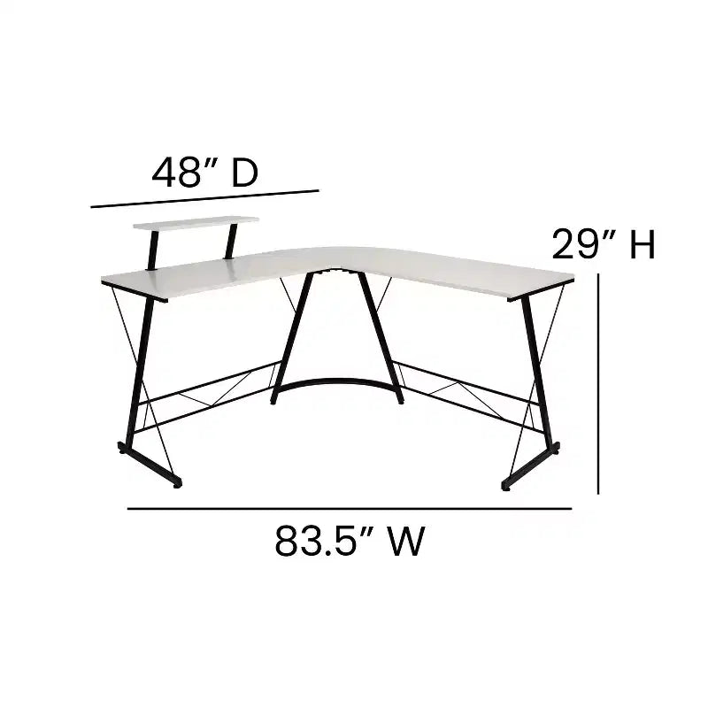 Emma and Oliver L-Shaped Computer Desk, Gaming Desk, Home Office Desk, Frame