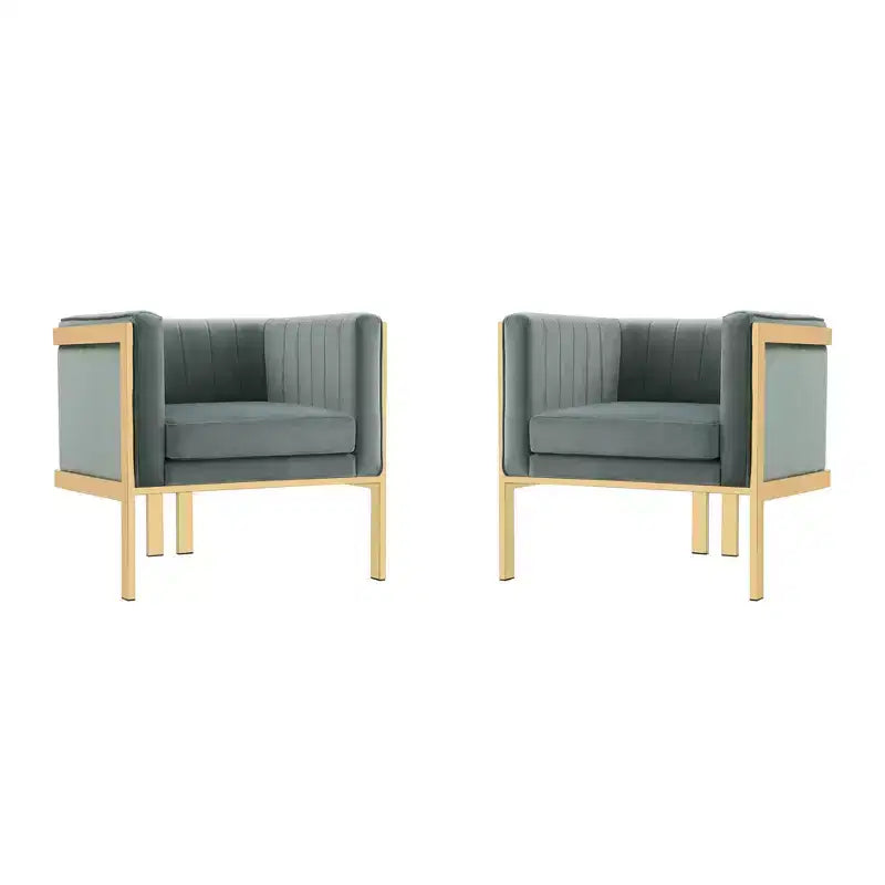 Lot de 2 fauteuils d'appoint en velours