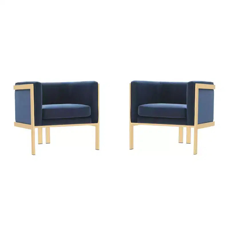 Lot de 2 fauteuils d'appoint en velours