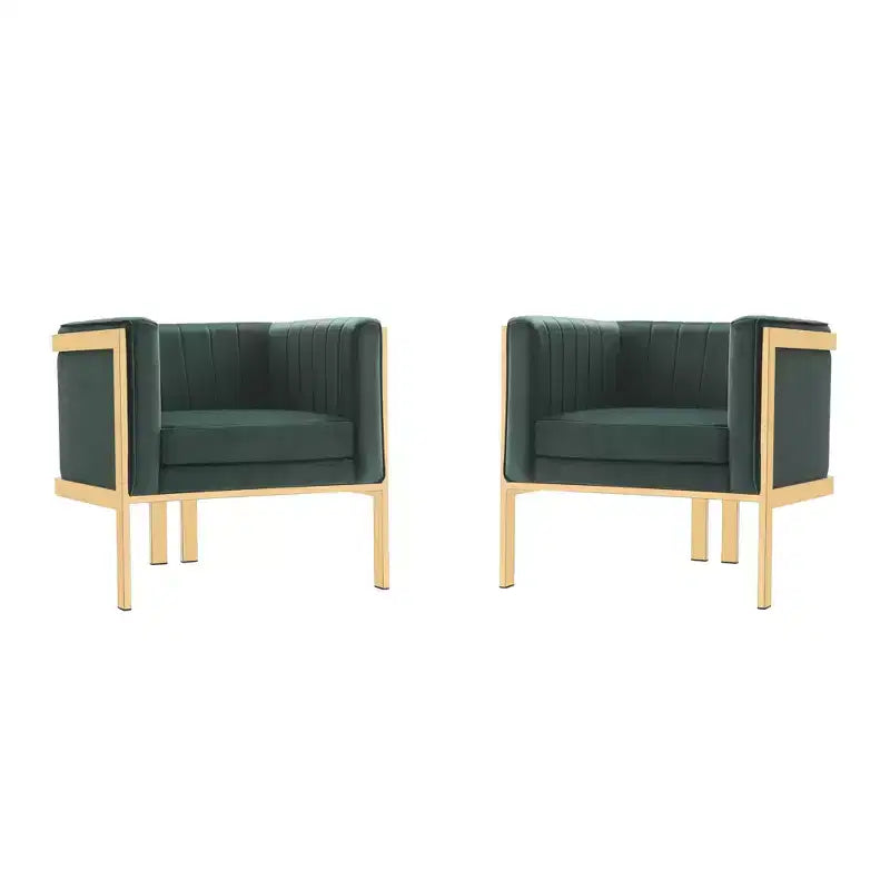 Lot de 2 fauteuils d'appoint en velours