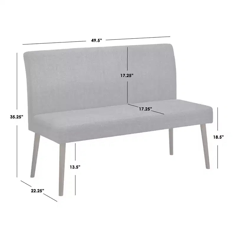 Banc de salle à manger capitonné moderne du milieu du siècle