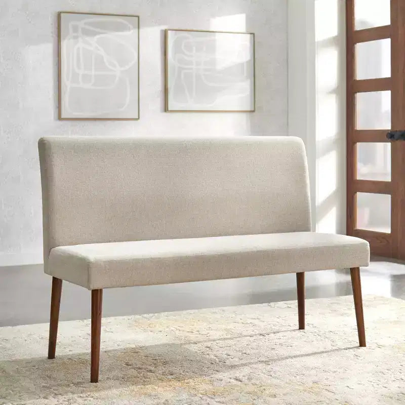 Banc de salle à manger capitonné moderne du milieu du siècle