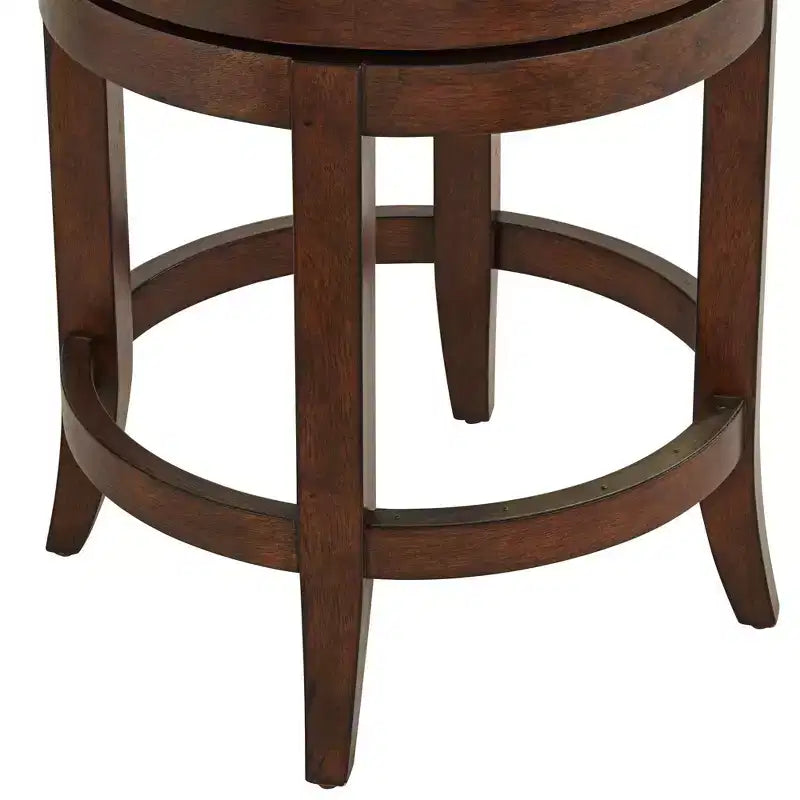Tabouret de bar en bois de noyer marron 24 pouces de haut, style ferme rustique, coussin en lin beige avec dossier et repose-pieds pour îlot de cuisine et maison