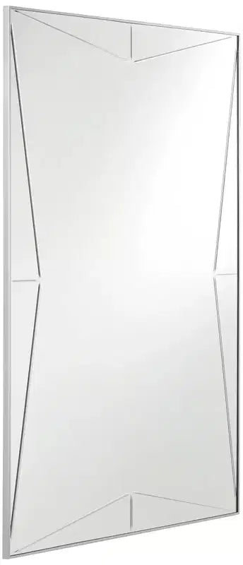 Miroir mural décoratif rectangulaire en bois et métal argenté moderne de 66 cm de large pour salle de bain, chambre, maison