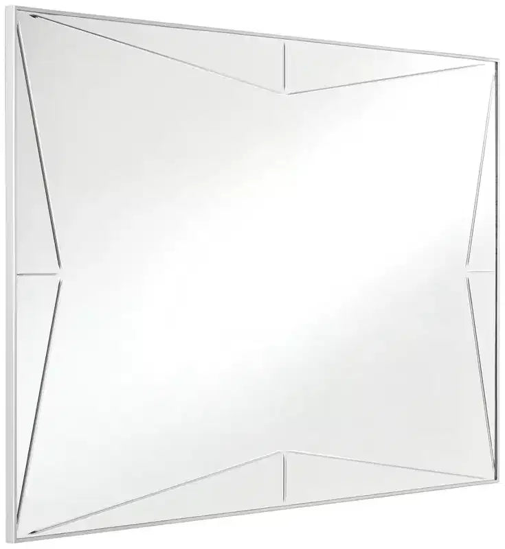Miroir mural décoratif rectangulaire en bois et métal argenté moderne de 66 cm de large pour salle de bain, chambre, maison