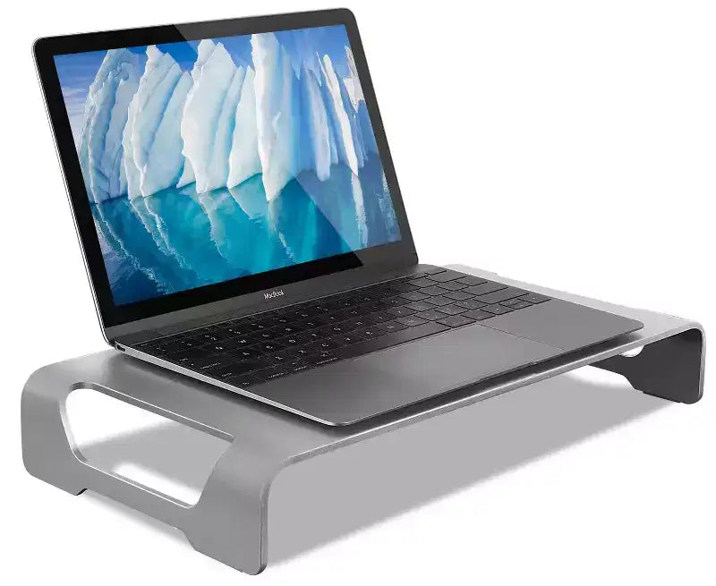 Mount-It! Aluminum Monitor Stand For iMac - Metal Monitor Stand Desktop Organizer w/ Keyboard Storage - Universal Monitor Riser For PC & Laptop