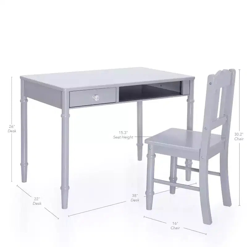 Ensemble Bureau et Chaise pour Enfants : Table d'Étude en Bois avec Tiroir de Rangement et Chaise pour Filles | Ensemble Bureau pour Chambre d'Enfants