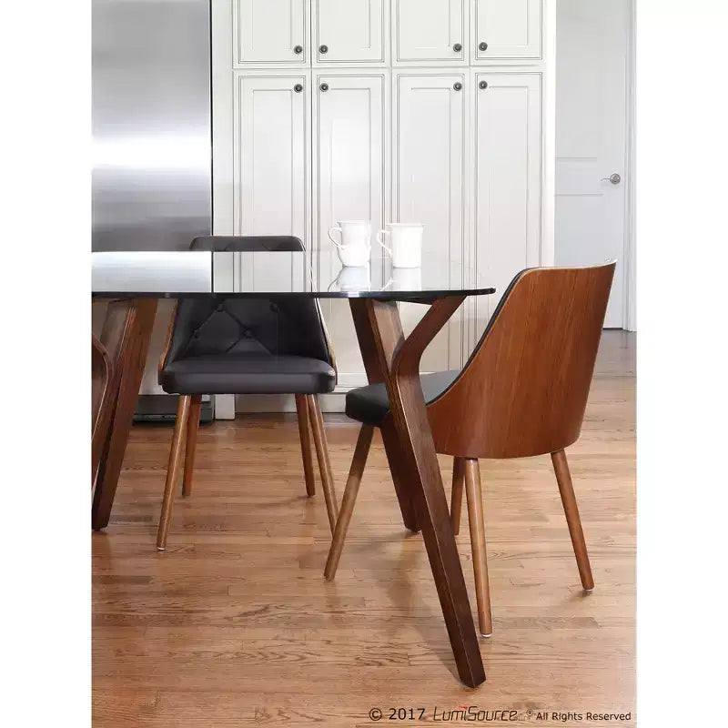 Gianna Mid Century Modern Walnut Dining Chair - Lumisource