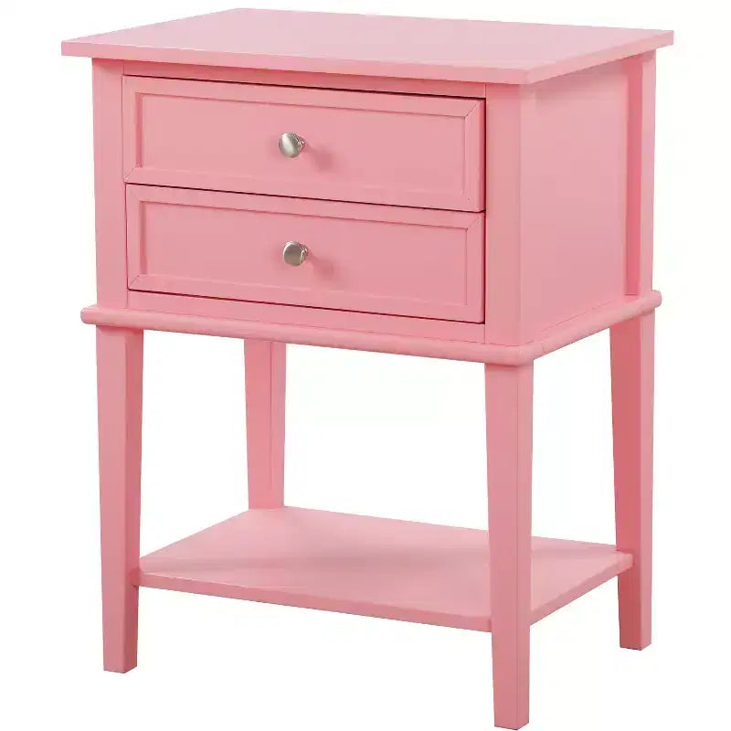 Table de chevet à 2 tiroirs (71,12 cm H x 55,88 cm L x 40,64 cm P)