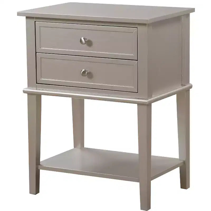 Table de chevet à 2 tiroirs (71,12 cm H x 55,88 cm L x 40,64 cm P)