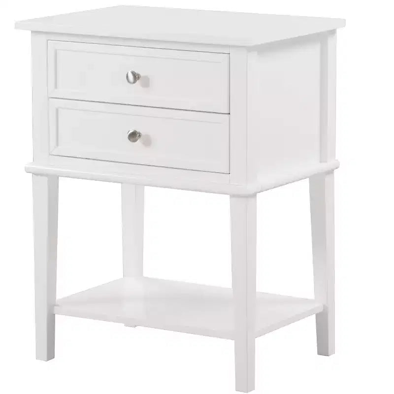 Table de chevet à 2 tiroirs (71,12 cm H x 55,88 cm L x 40,64 cm P)