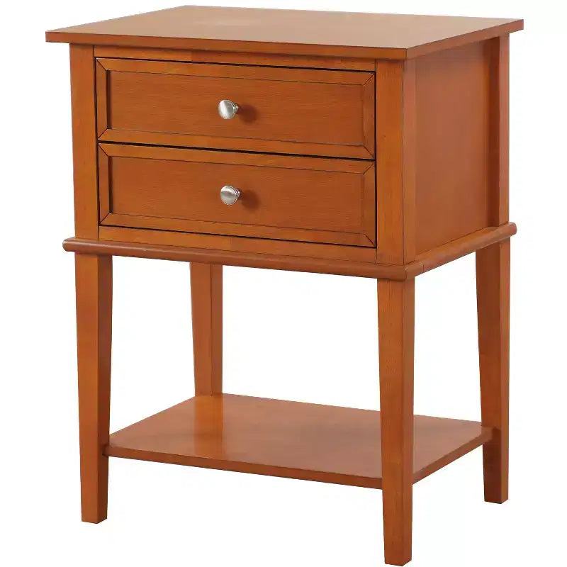 Table de chevet à 2 tiroirs (71,12 cm H x 55,88 cm L x 40,64 cm P)