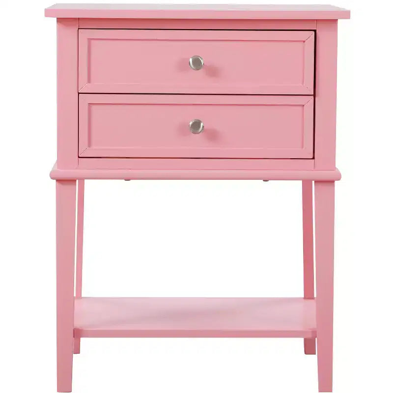 Table de chevet à 2 tiroirs (71,12 cm H x 55,88 cm L x 40,64 cm P)