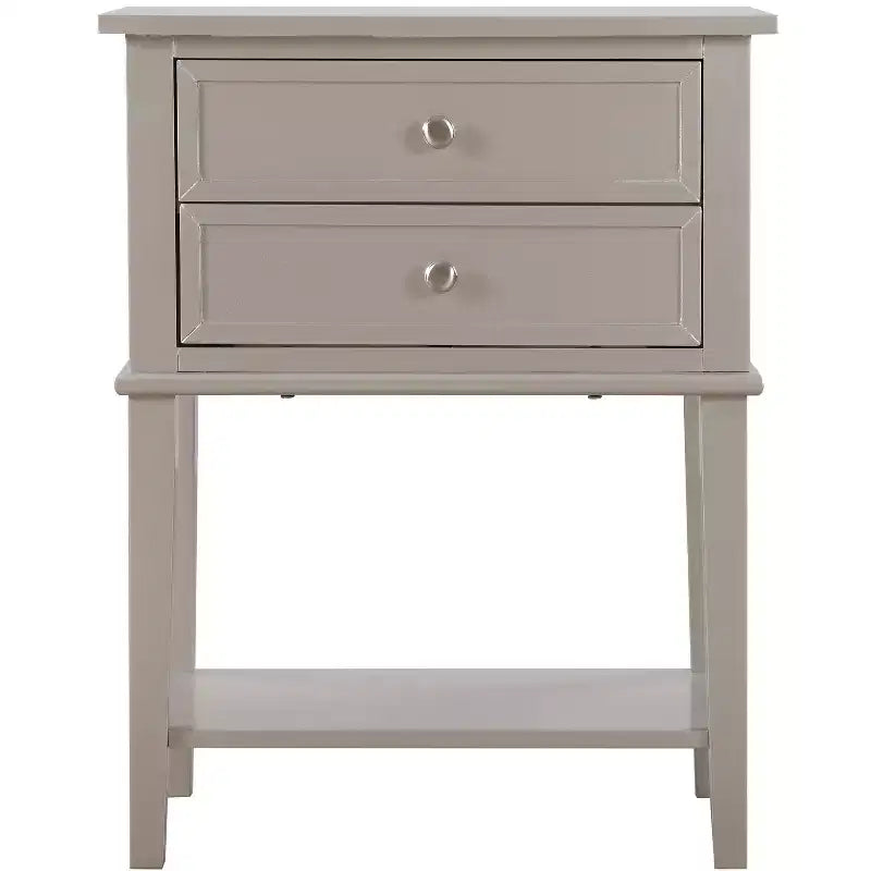 Table de chevet à 2 tiroirs (71,12 cm H x 55,88 cm L x 40,64 cm P)