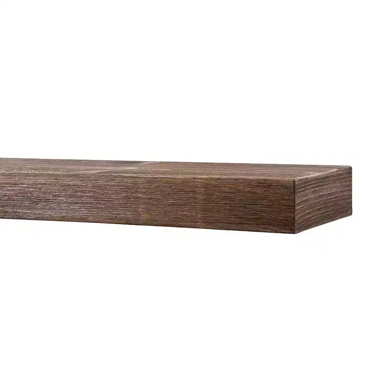 Modern Ember Vara Wood Mantel Shelf - Features Knots and Natural Distresssing