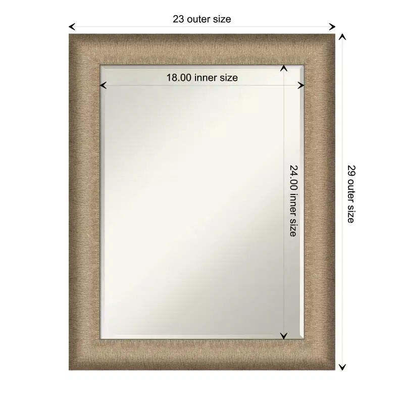 Amanti Art Elegant Brushed Petite Bevel Bathroom Wall Mirror