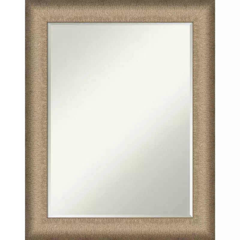 Amanti Art Elegant Brushed Petite Bevel Bathroom Wall Mirror
