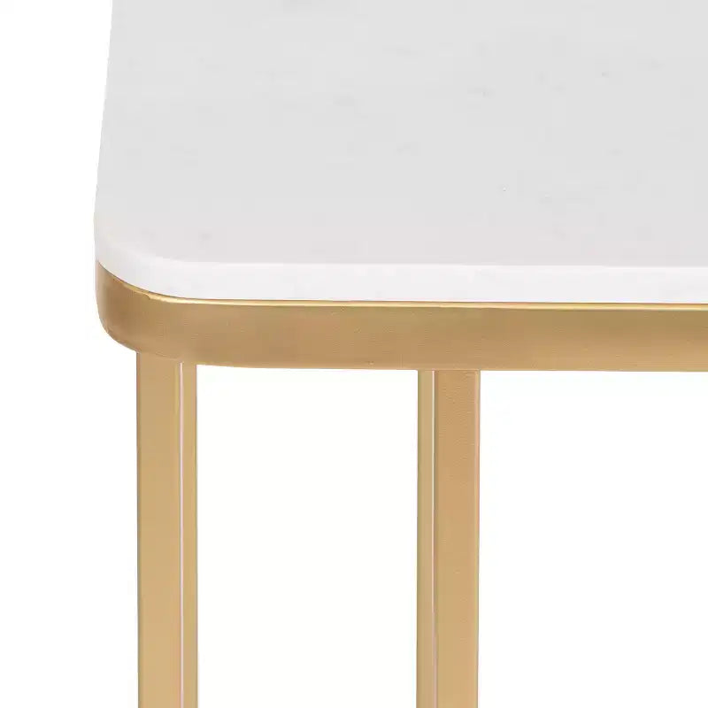 Table d'appoint en marbre cultivé et métal