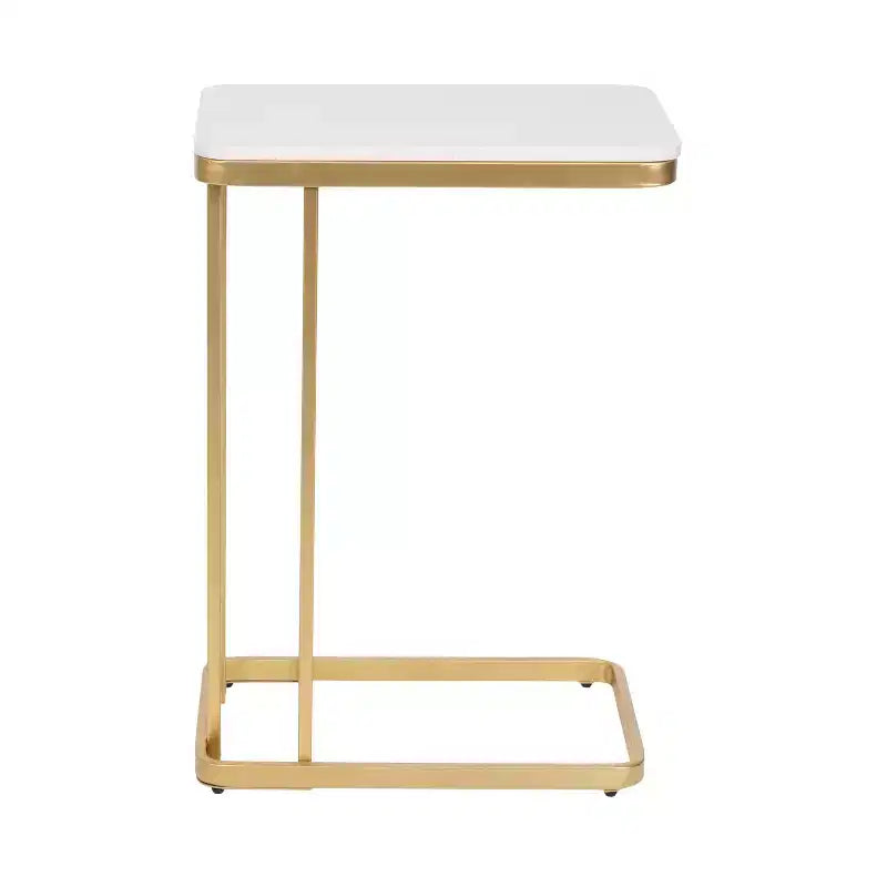 Table d'appoint en marbre cultivé et métal