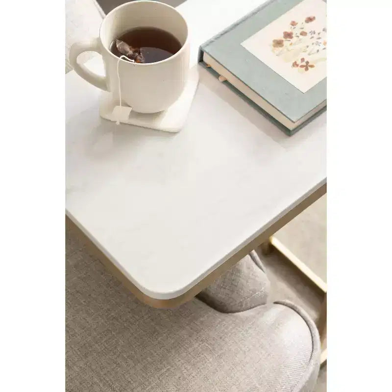Table d'appoint en marbre cultivé et métal