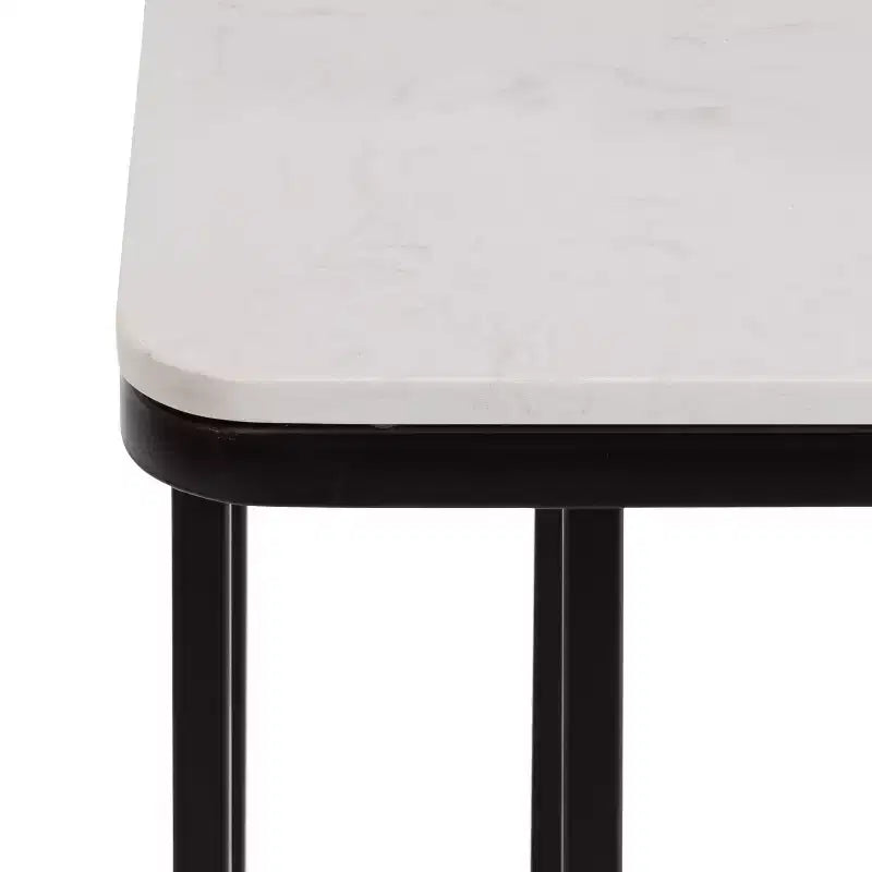 Table d'appoint en marbre cultivé et métal