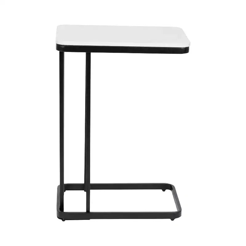 Table d'appoint en marbre cultivé et métal