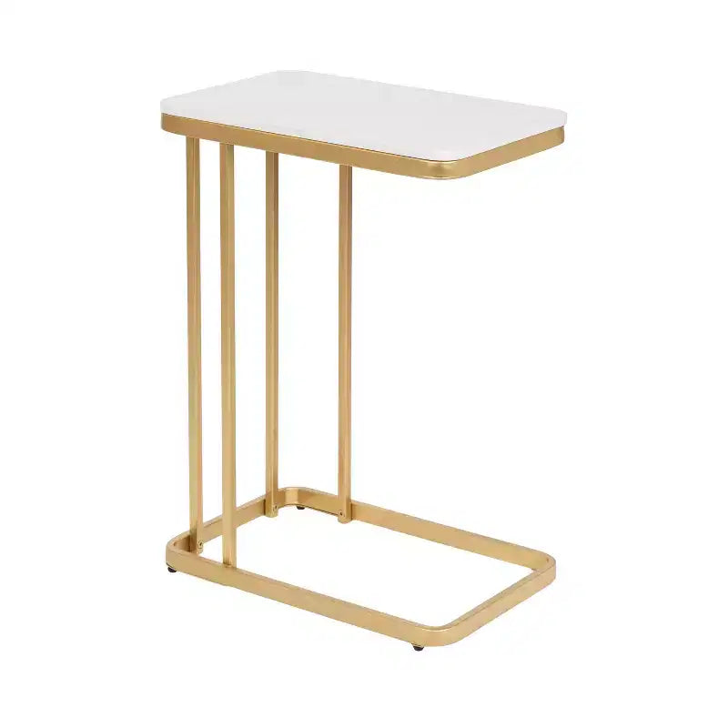 Table d'appoint en marbre cultivé et métal