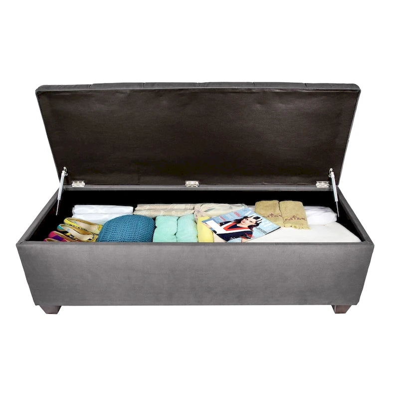 Sole Secret Diamond Tufted OBSESSION Linen Storage Bench