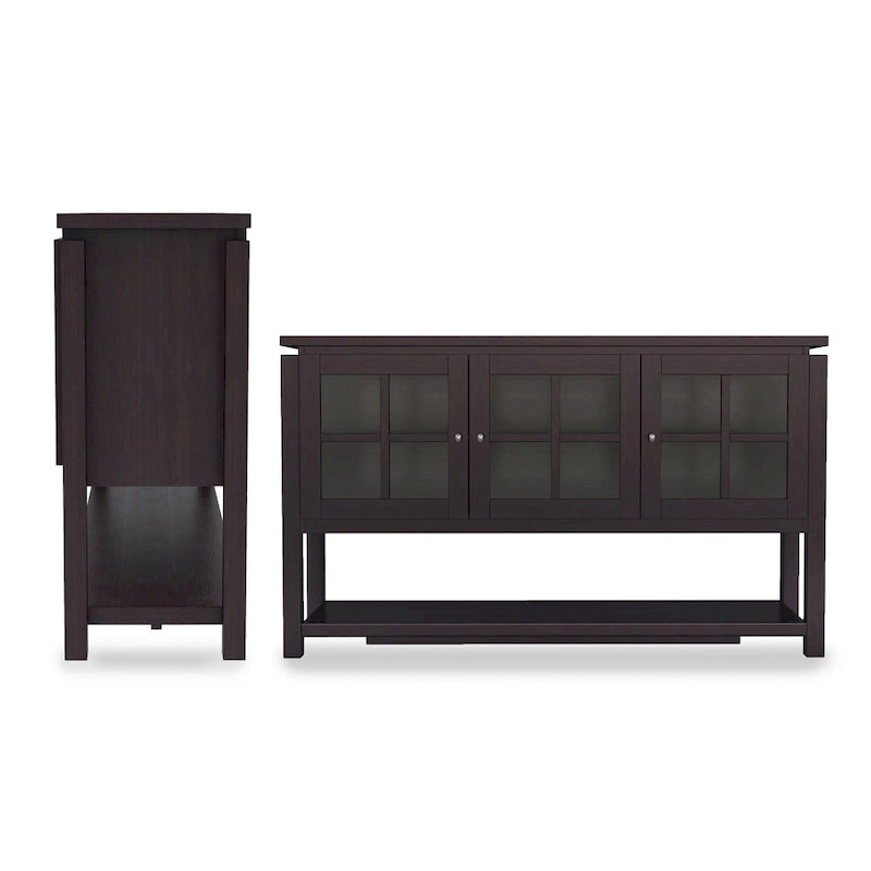 DH BASIC Modern Farmhouse 59 Windowpane Cabinet Buffet by Denhour
