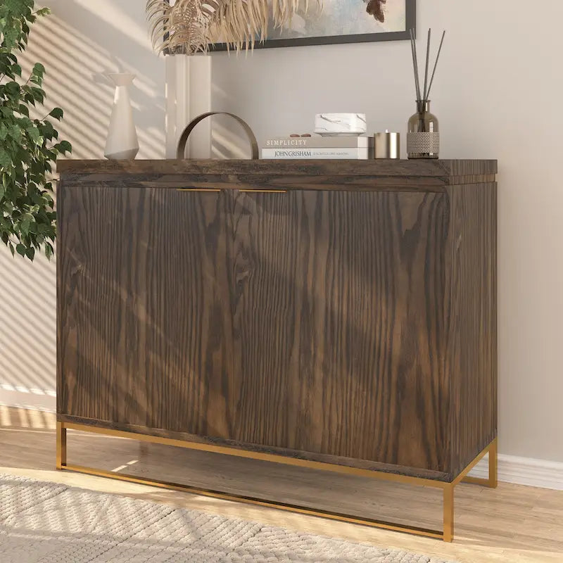 Clihome Furniture Wood 2-Door Accent Cabinet