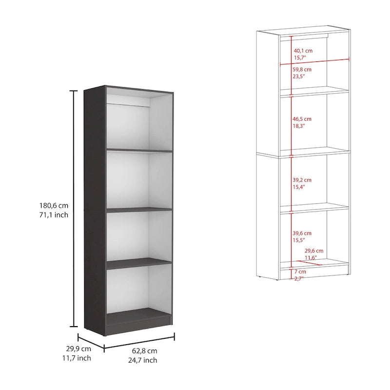 Kenyon 3pc Bookcase set 74 Wide 4-Shelf Double Cabinet