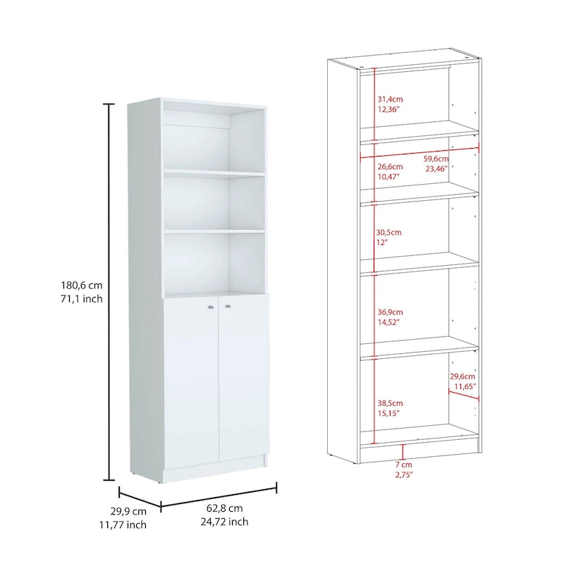Kenyon 3pc Bookcase set 74 Wide 4-Shelf Double Cabinet