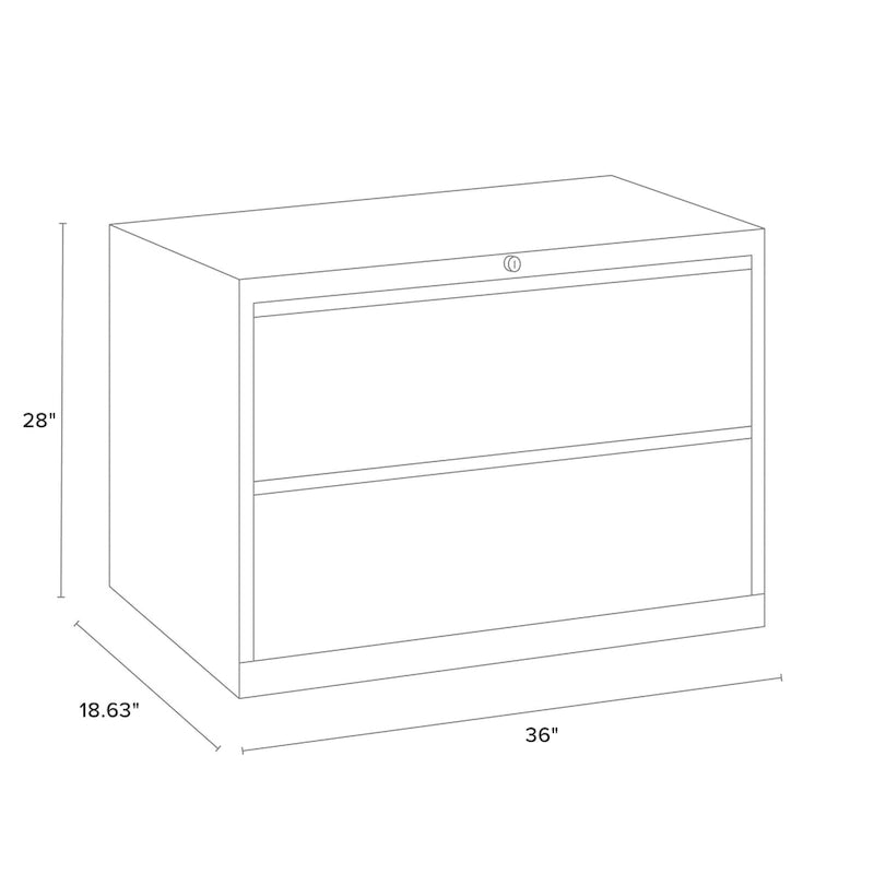 8000 Series 36 Wide 2-Drawer Lateral File Cabinet, Charcoal