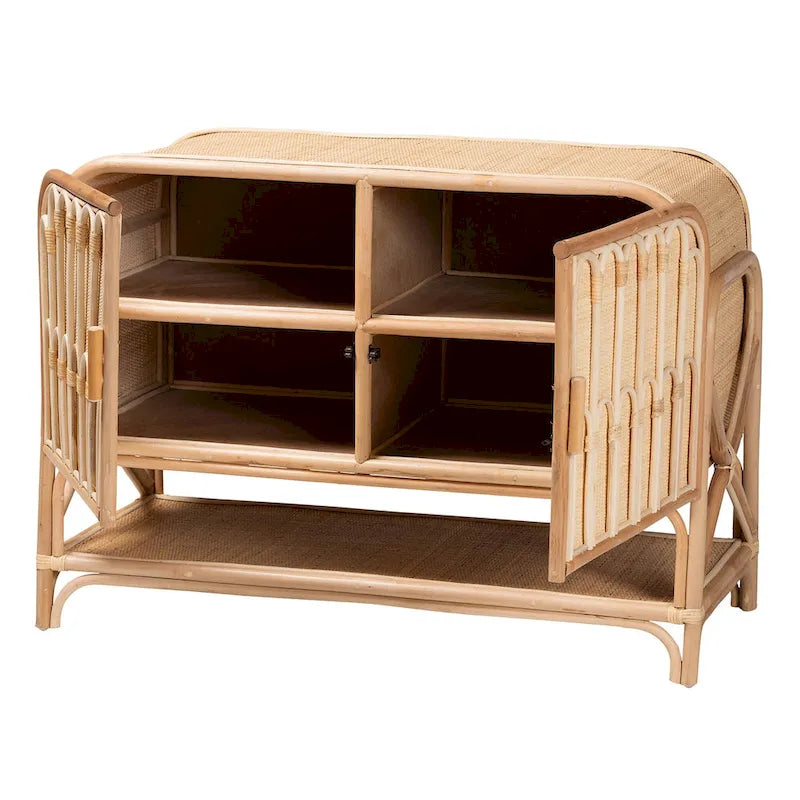 Gitano Bohemian Natural Rattan 2-Door Storage Cabinet