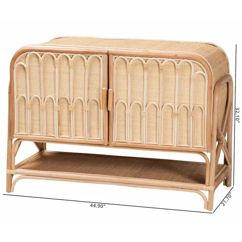 Gitano Bohemian Natural Rattan 2-Door Storage Cabinet