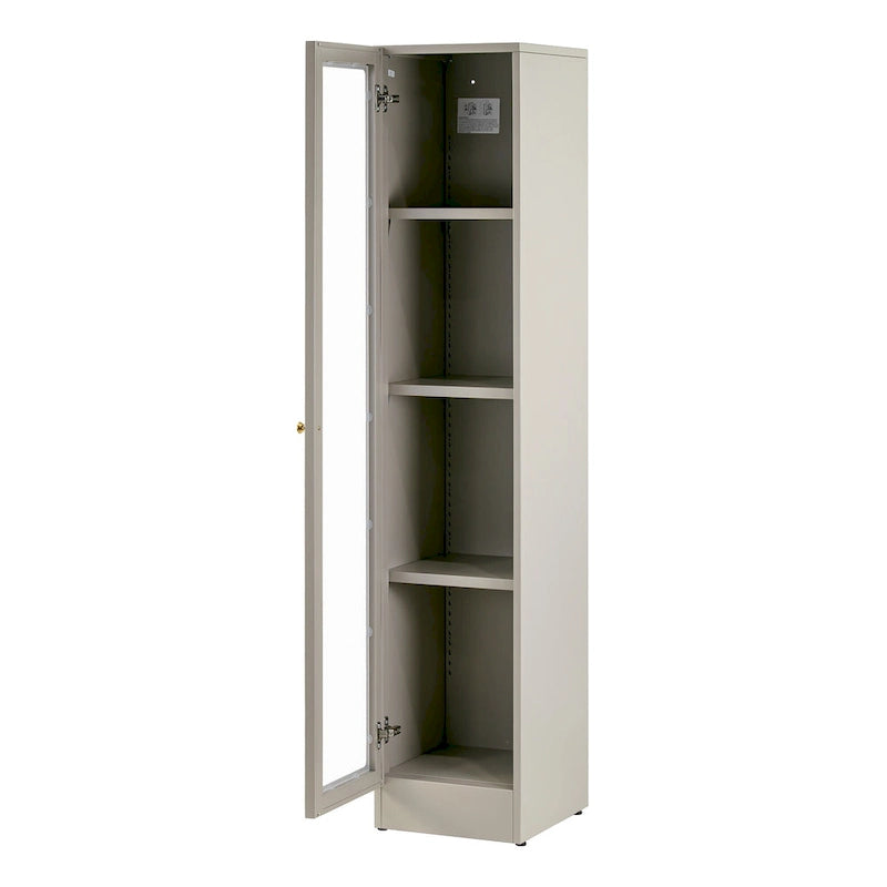 Avila 59-Inch Grey Metal Cabinet with Clear Door