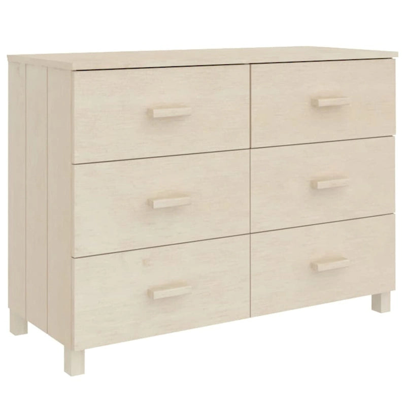 vidaXL Sideboard Buffet Console Cabinet with Storage HAMAR Solid Wood Pine - 44.5 x 15.7 x 31.5