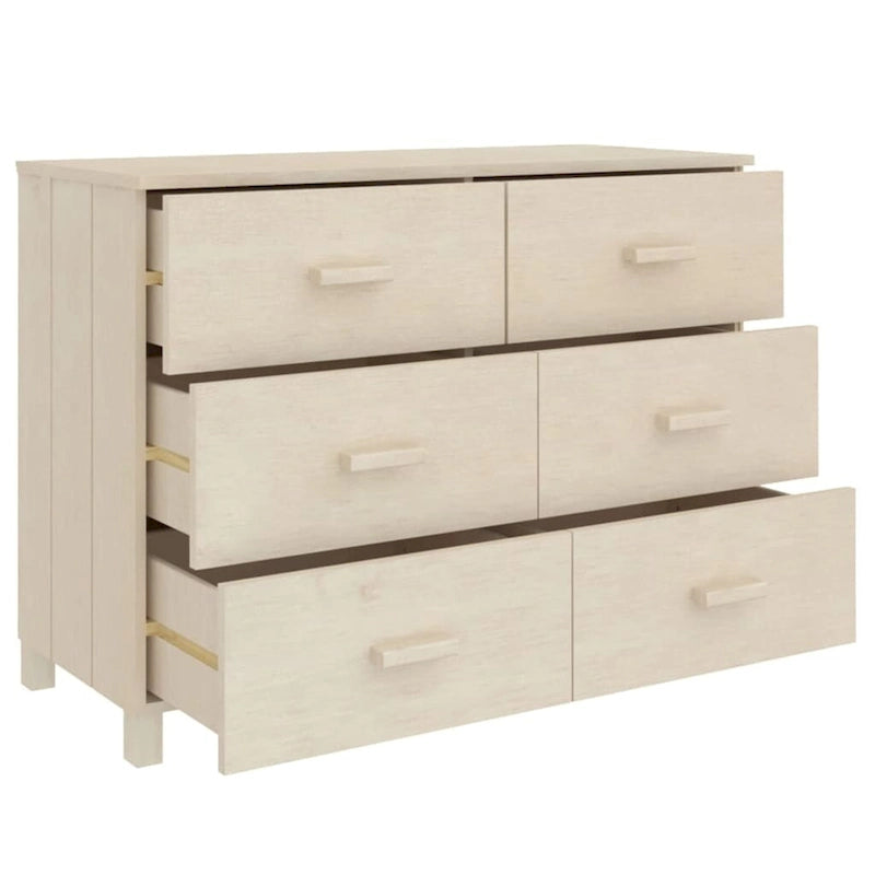 vidaXL Sideboard Buffet Console Cabinet with Storage HAMAR Solid Wood Pine - 44.5 x 15.7 x 31.5