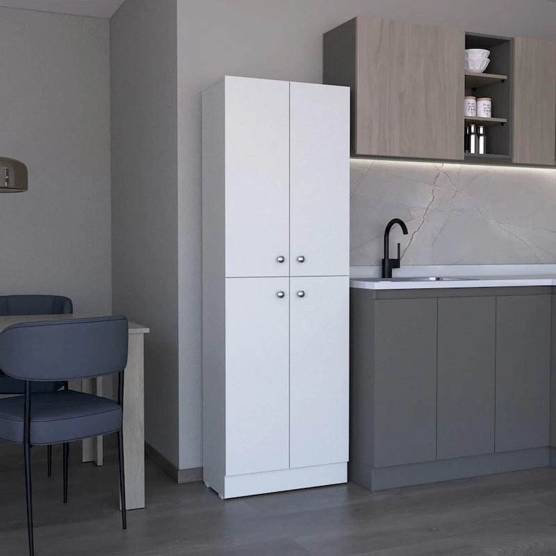 Lynch Kitchen Pantry Storage Cabinet, With 4 Doors, 5 Shelves