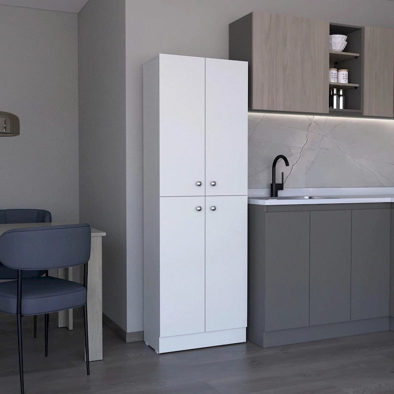 Lynch Kitchen Pantry Storage Cabinet, With 4 Doors, 5 Shelves