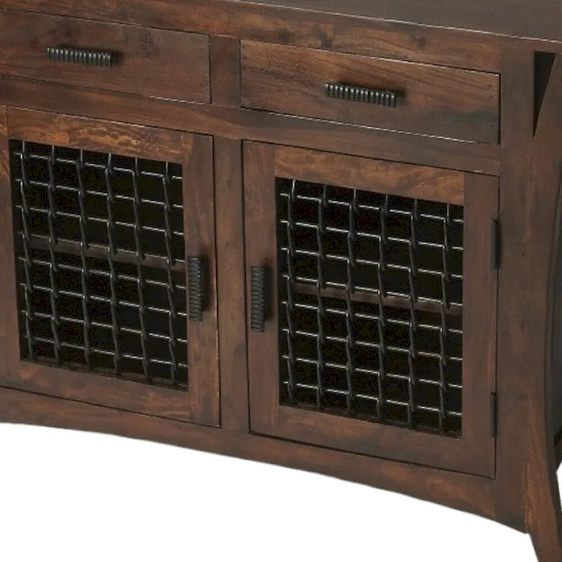 44 Dark Brown Solid Wood Frame Standard Accent Chest With Two Drawers
