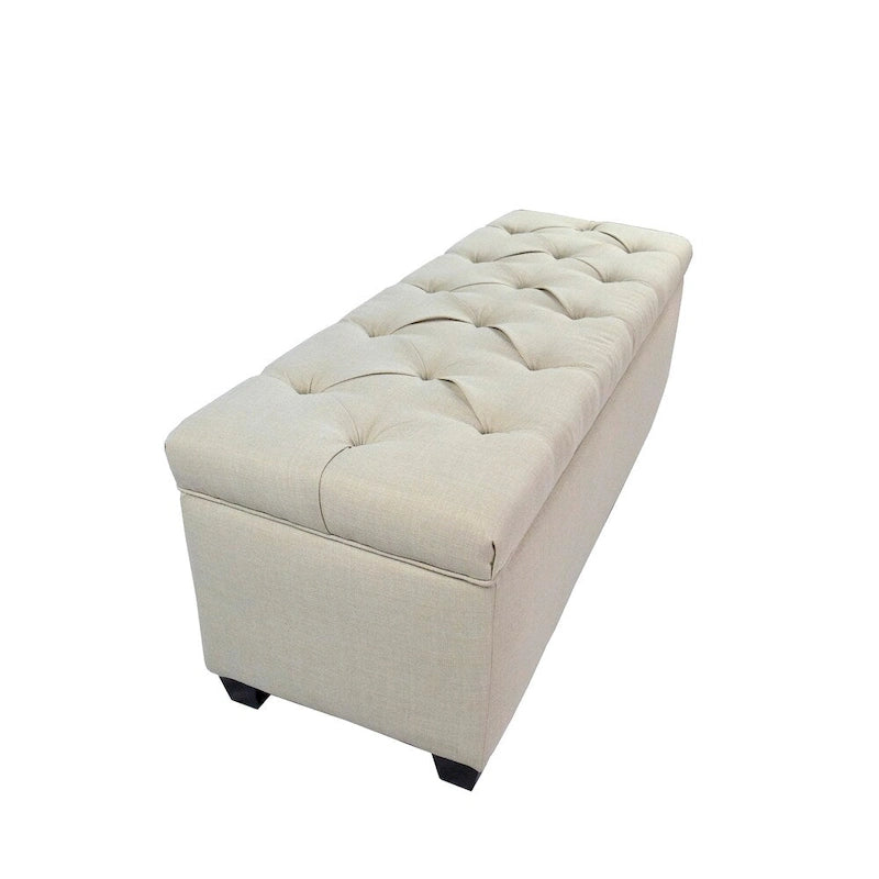 SOLE SECRET DUO Diamond Tufted Linen & Shoe Storage Bench - HTM100